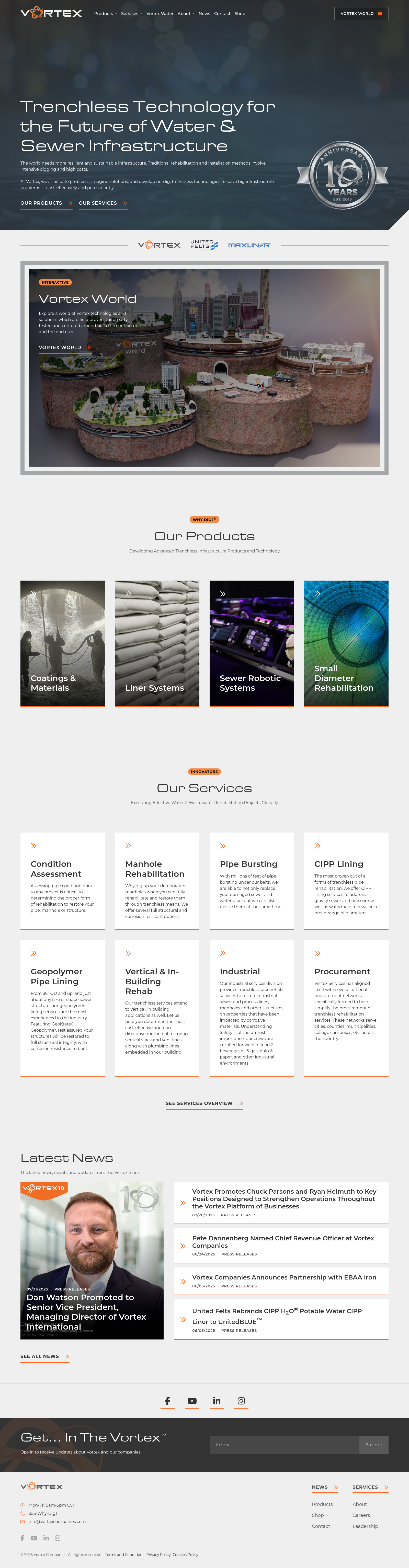 Vortex Companies website screenshot